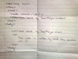 hand written HTML