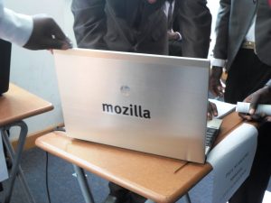 Laptop with mozilla sticker