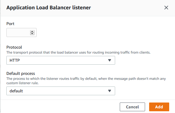 Elastic Beanstalk Load balancer configuration page