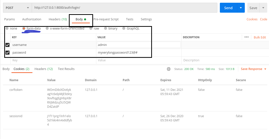 Postman http post form data