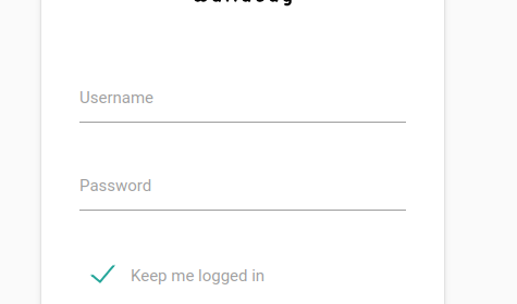 Wallabag login screen