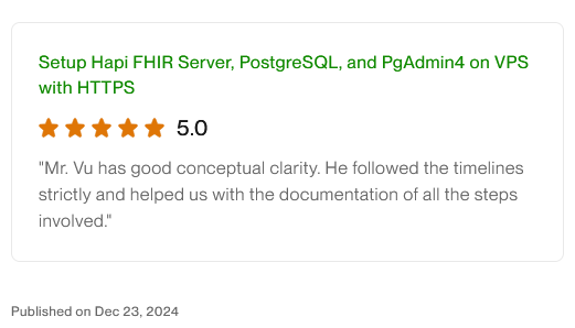 Mr. Vu has good conceptual clarity. He followed the timelines strictly and helped us with the documentation of all the steps involved